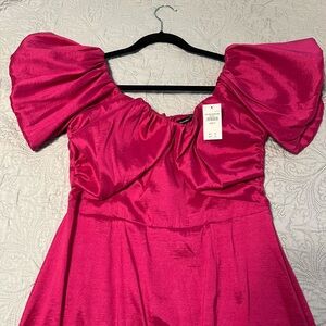 Abercrombie & Fitch Fuchsia Puff Sleeve Top